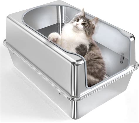 best stainless steel cat box|largest stainless steel litter box.